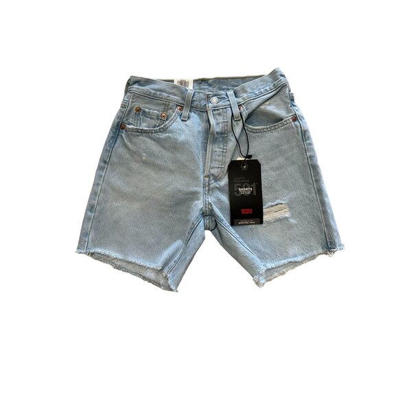 LEVIS 501 Light Wash Mid Thigh shorts Size 24 NEW - Picture 3 of 8